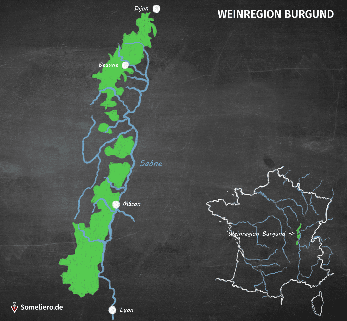 Karte Weinregion Burgund