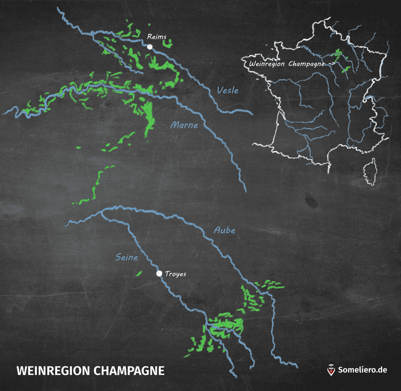 Karte Weinregion Champagne