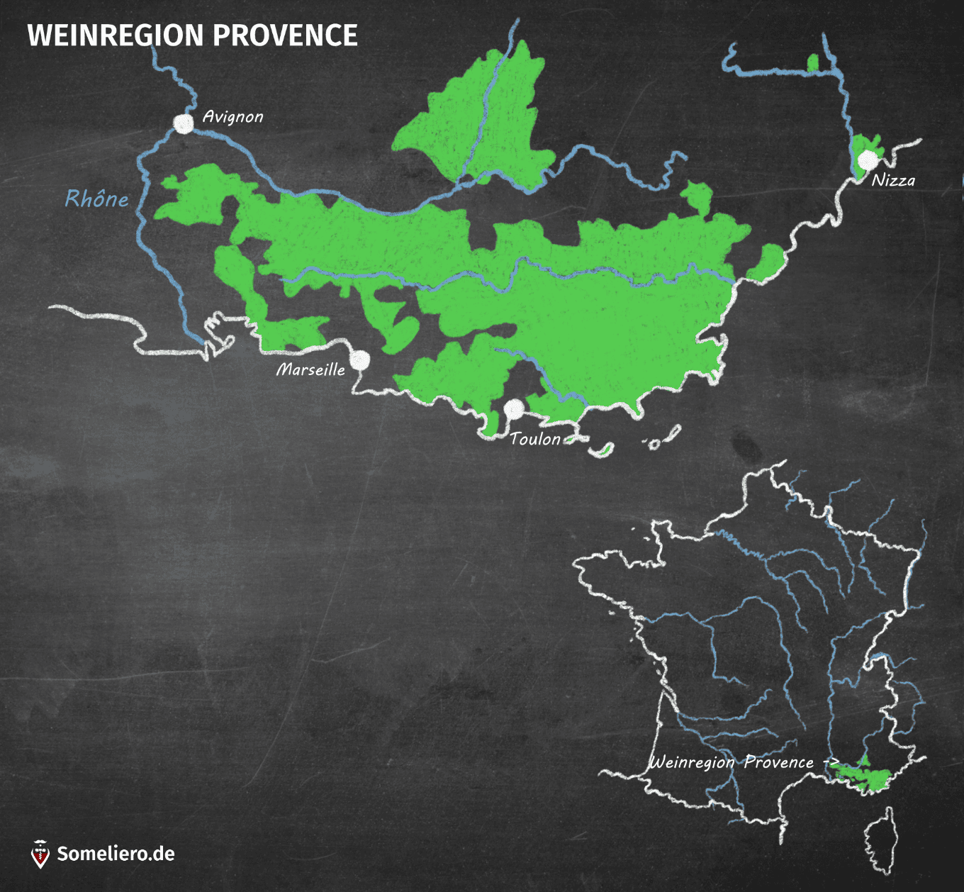Karte Weinregion Provence