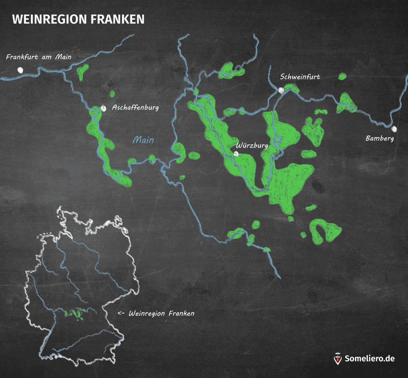Karte Weinregion Franken