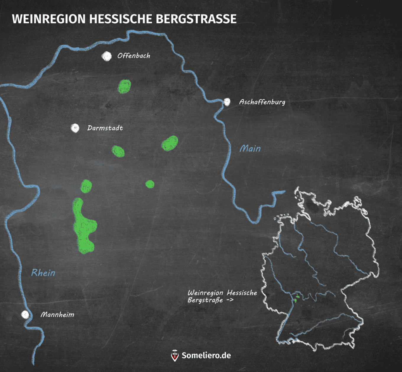 Karte Weinregion Hessische Bergstrasse