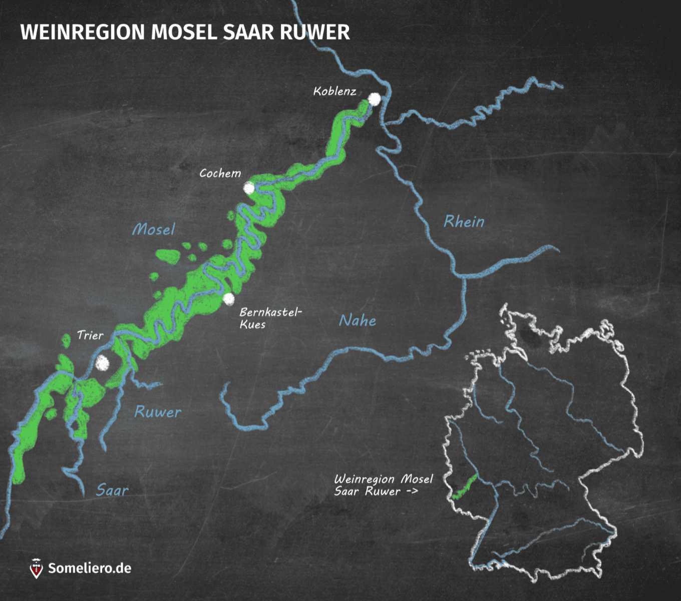 Karte Weinregion Mosel