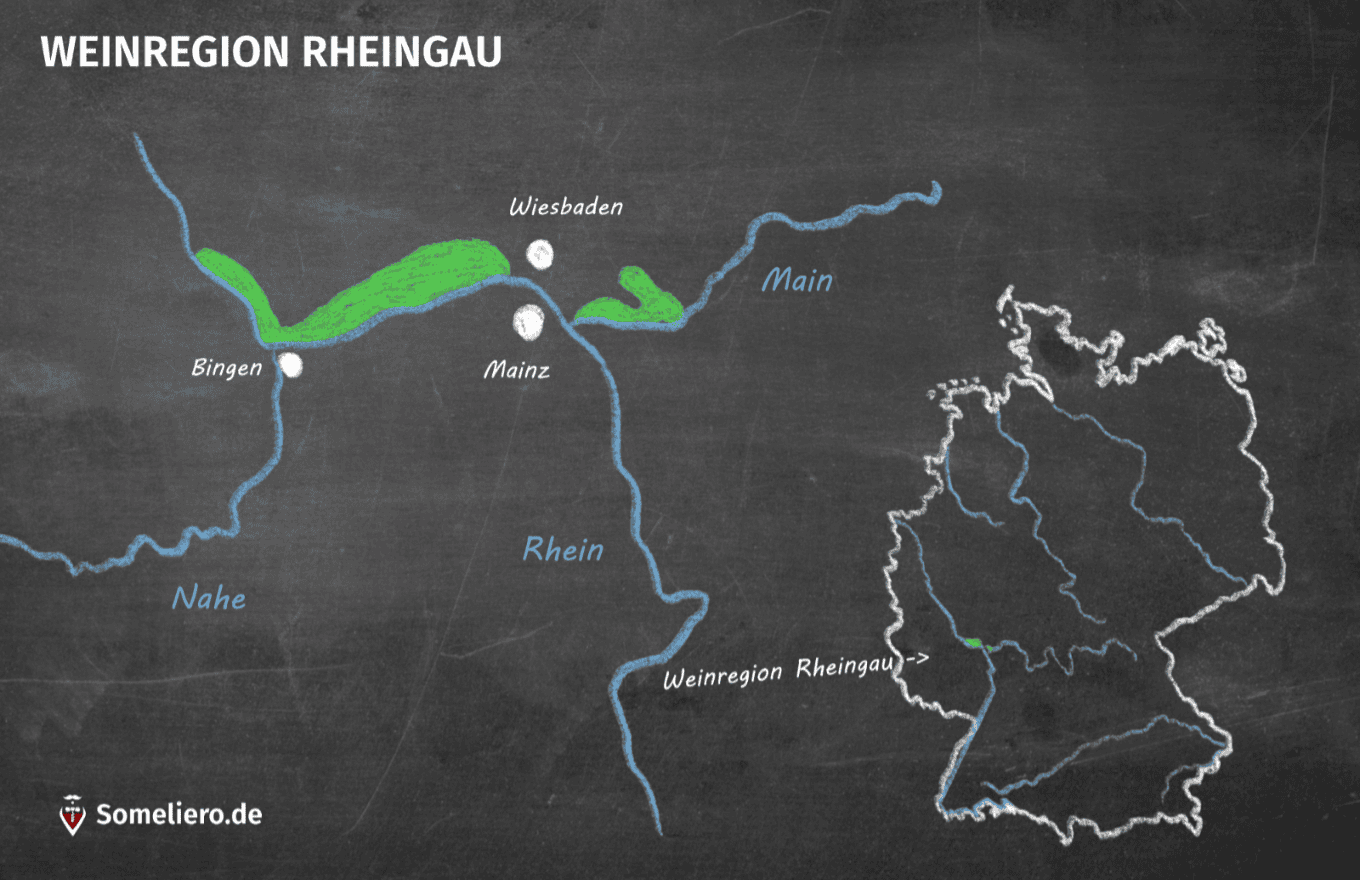Karte Weinregion Rheingau