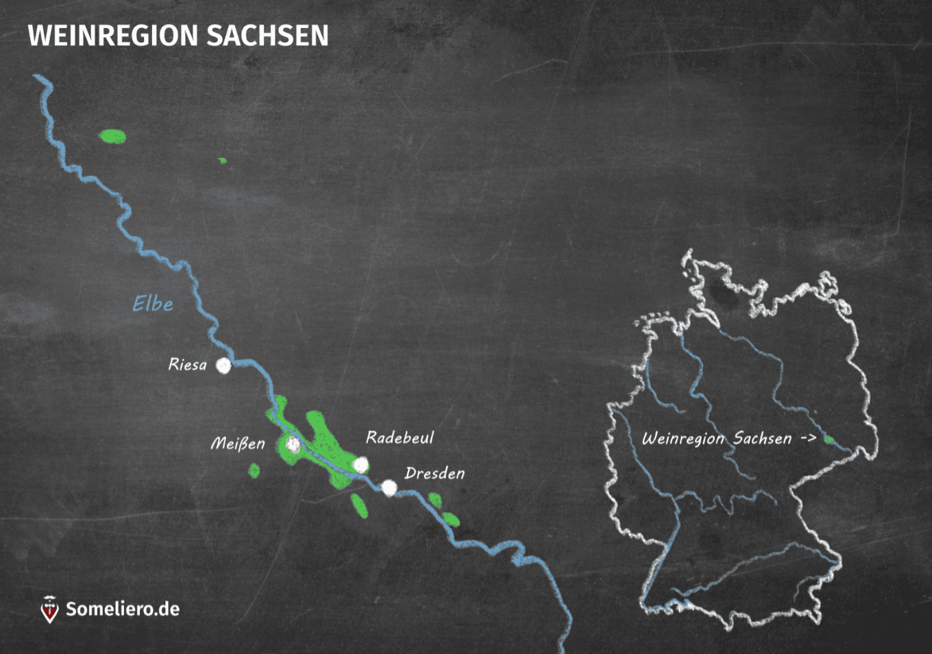 Karte Weinregion Sachsen