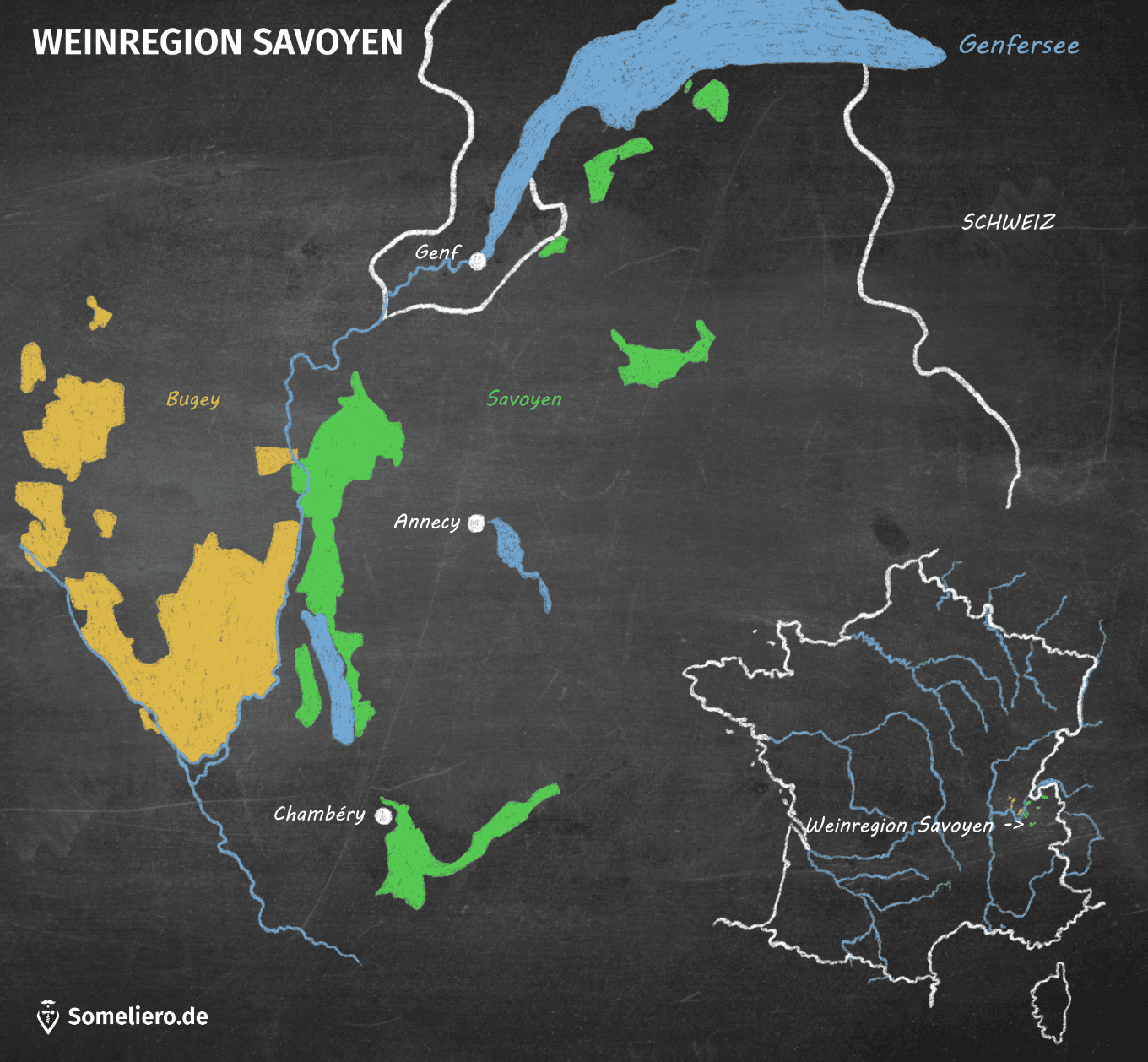 Karte Weinregion Savoyen