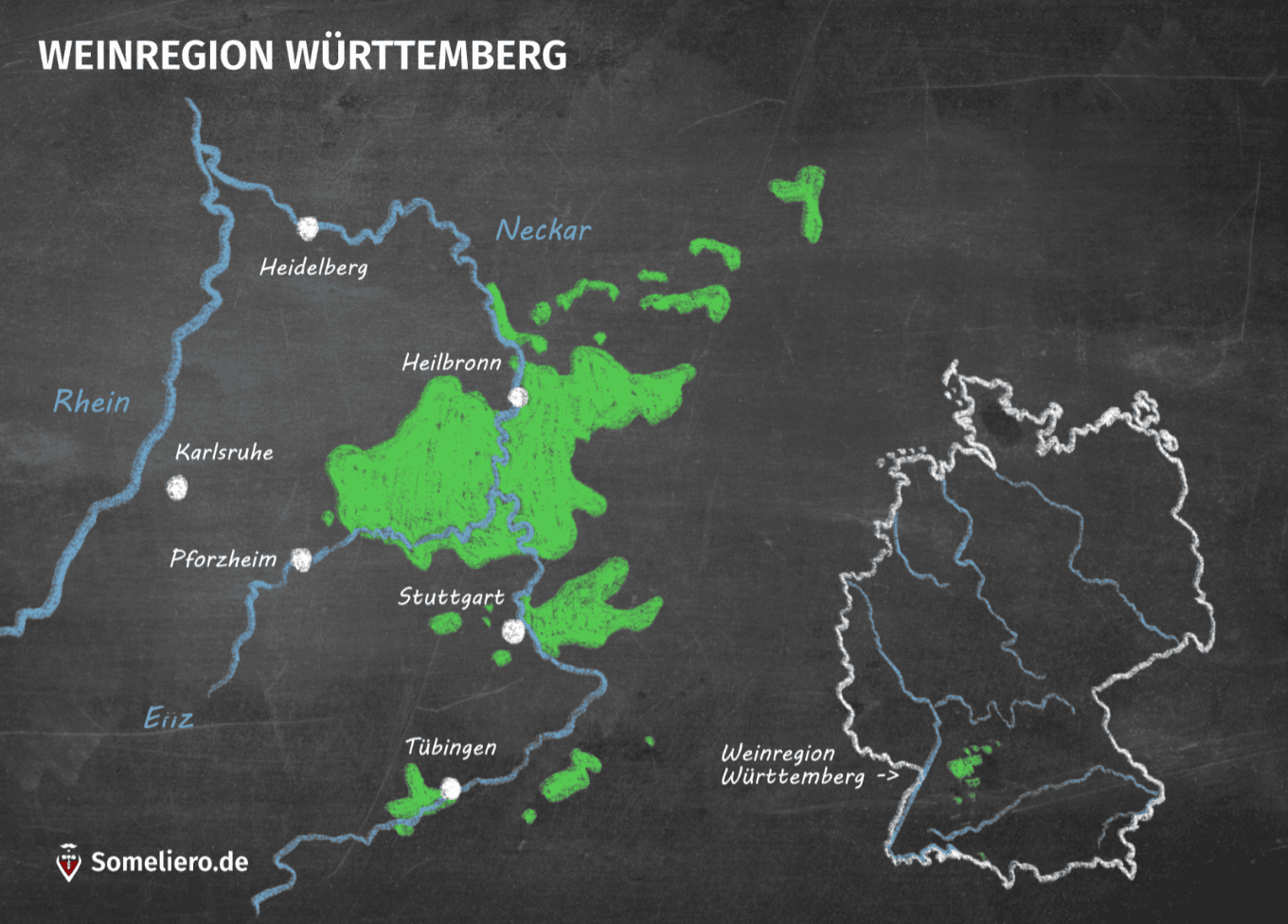 Karte Weinregion Württemberg