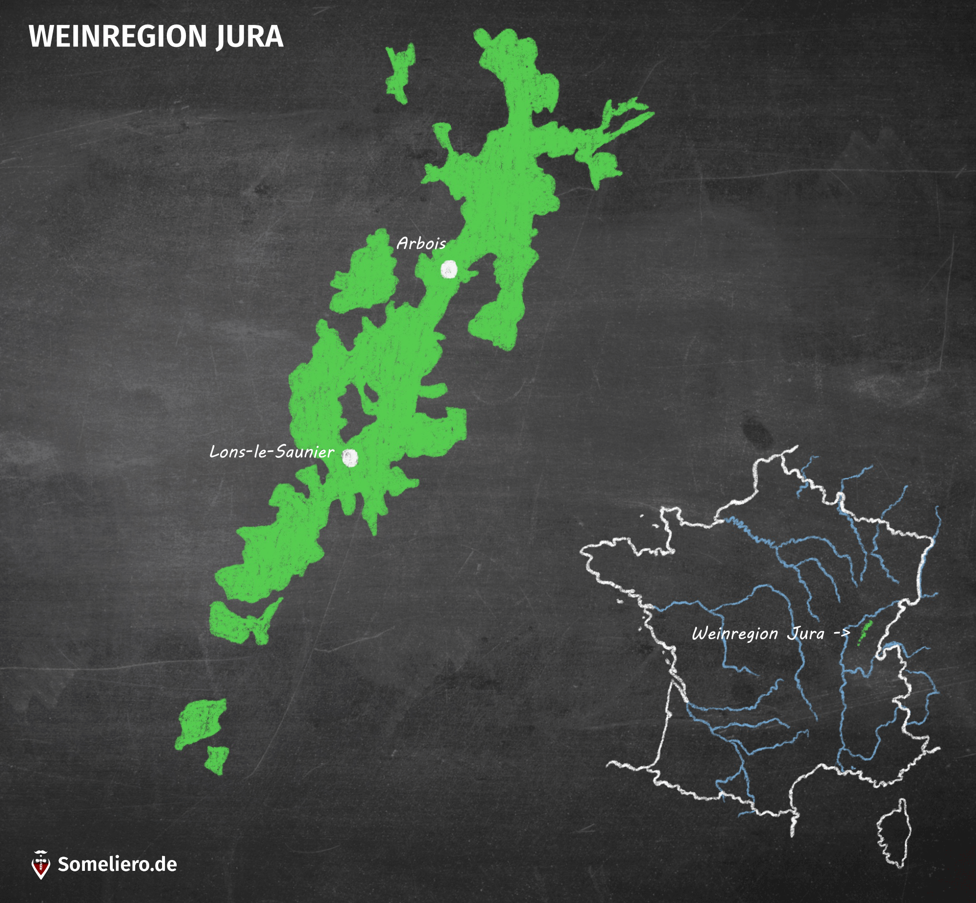 Karte Weinregion Jura